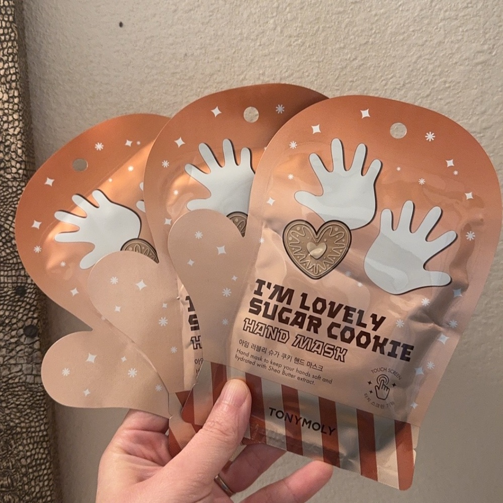 3X TONYMOLY I'm Lovely sugar cookie Hand Mask 16g / 0.56 oz
